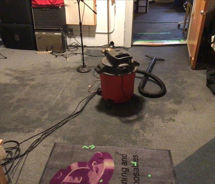 Water damage in a Jackson County recording studio